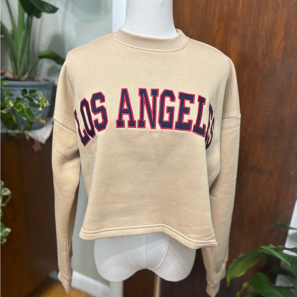 Nasty Gal Beige Los Angeles Sweatshirt